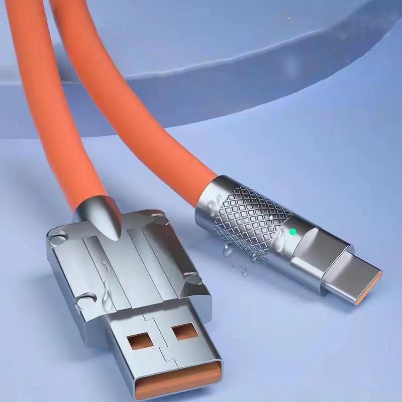 Liquid silicone cell phone data cable charging cable
